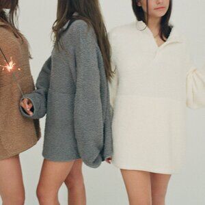 SKIMS Cozy Knit Oversize Pullover in Bone